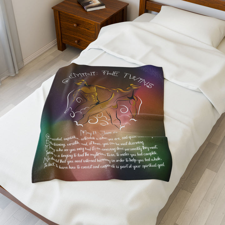 Gemini Acrostic Poem Velveteen Plush Blanket