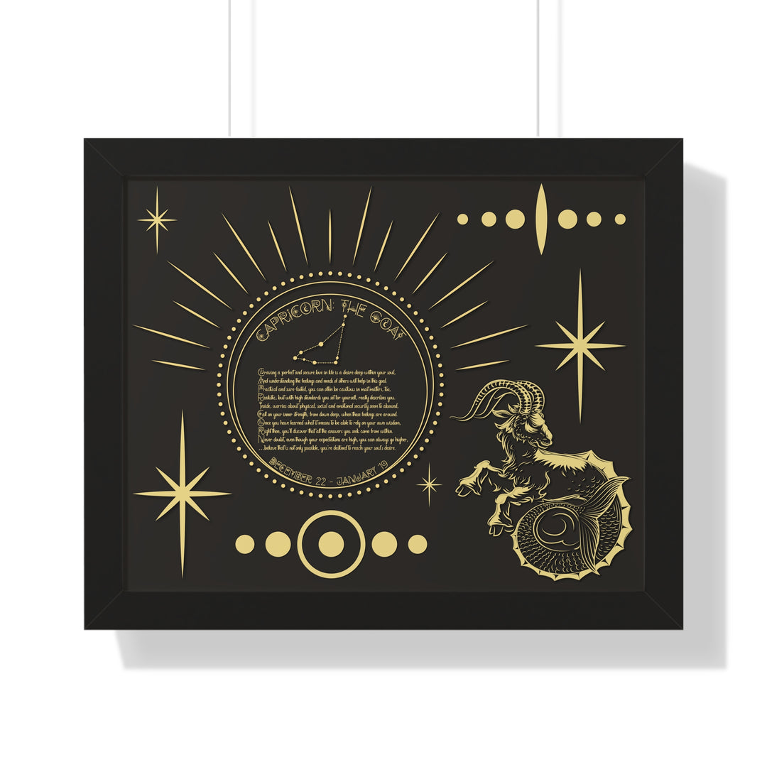 Written in the Stars Framed Horizontal Acrostic Poem Print - Capricorn