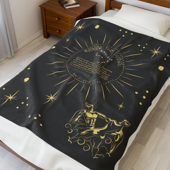 Gemini Acrostic Poem Velveteen Blanket