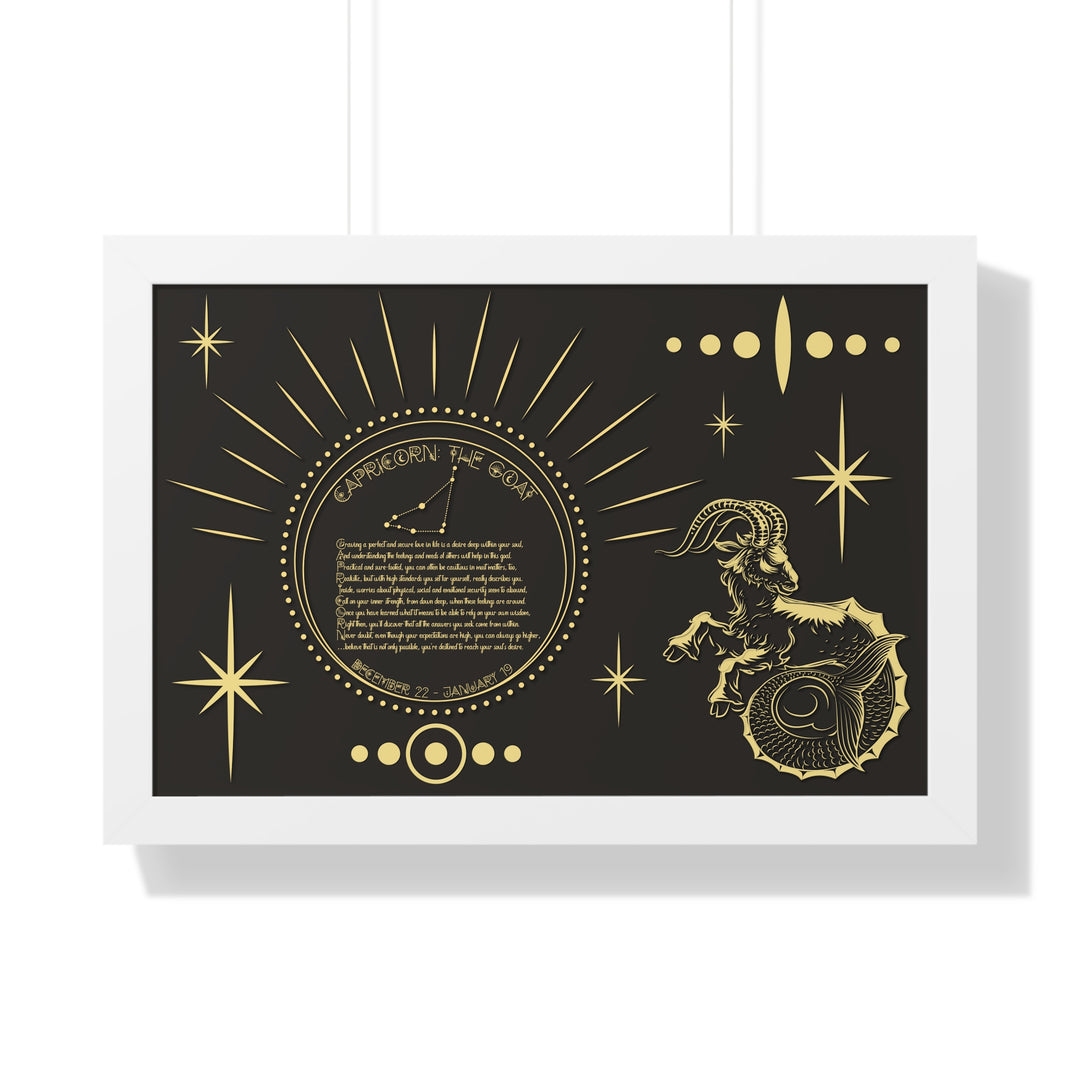 Written in the Stars Framed Horizontal Acrostic Poem Print - Capricorn