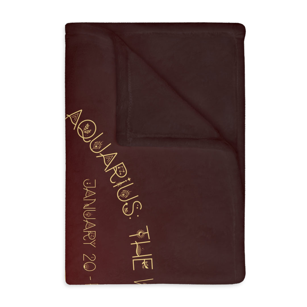 Aquarius Acrostic Poem Velveteen Microfiber Blanket (Two-sided print)