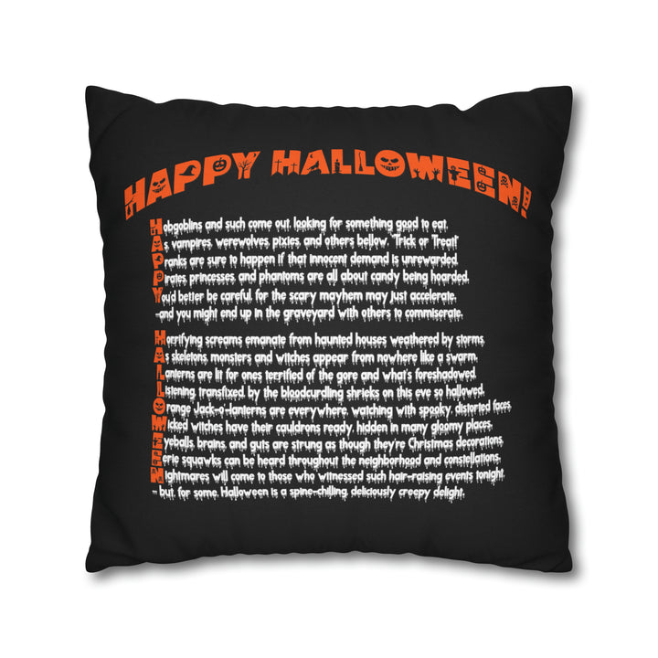 Acrostic Poem on Creepy Pumpkin Pillow