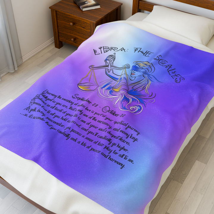 Libra Acrostic Poem Velveteen Plush Blanket - Colored