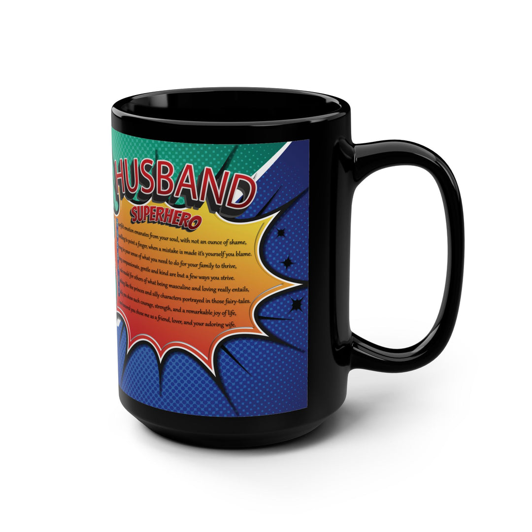 "Husband" Acrostic Poem Black Mug - 15oz