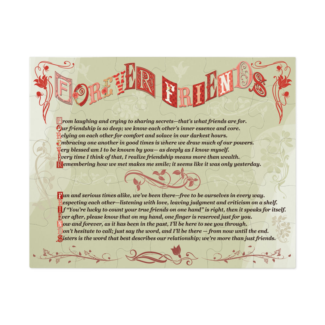 Forever Friends Acrostic Poem Puzzle  - Whimisical - Tin Box