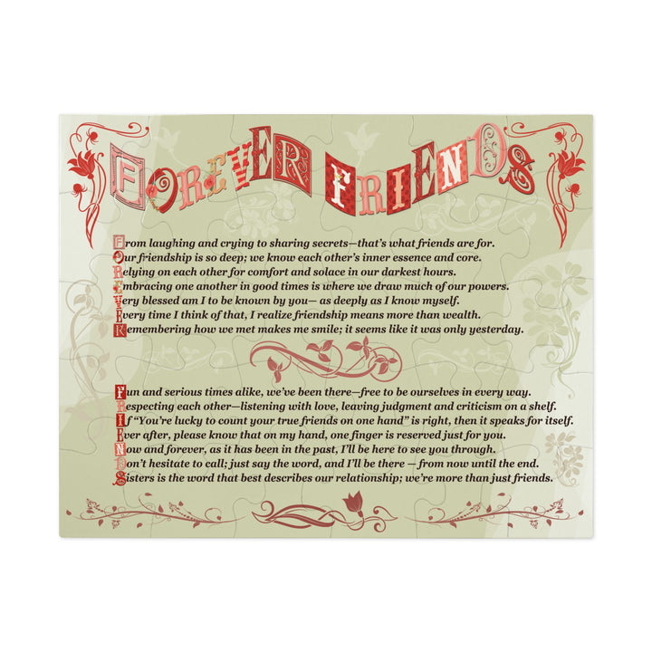 Forever Friends Acrostic Poem Puzzle  - Whimisical - Tin Box