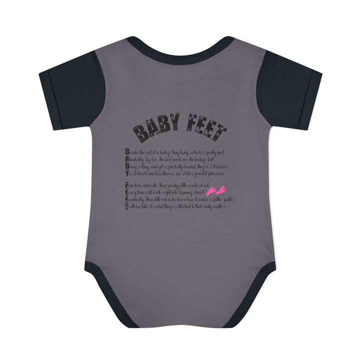 Baby Steps "Baby Feet" Acrostic Poem Bodysuit - Pink Footprints