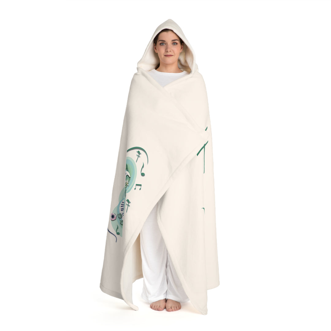Forever Friends Acrostic Poem Hooded Sherpa Blanket - Musical Notes - No Personalization