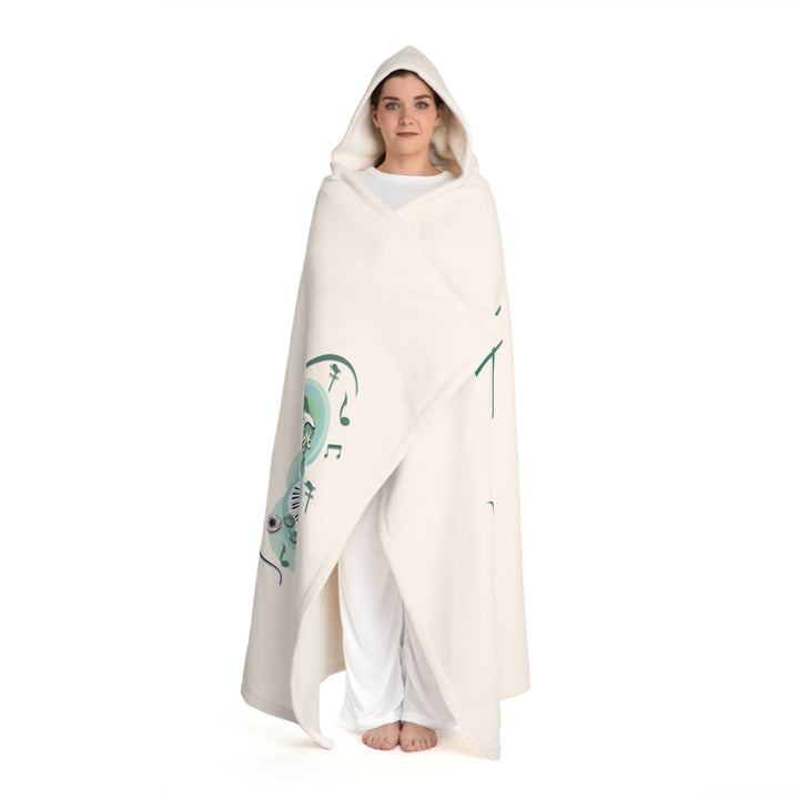 Forever Friends Acrostic Poem Hooded Sherpa Blanket - Musical Notes - No Personalization