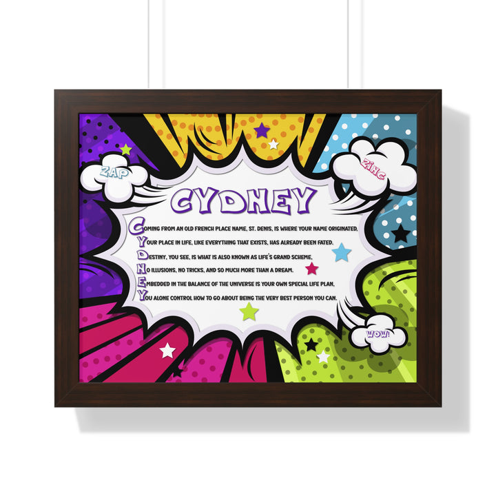 Namesakes Framed Acrostic Name Poem - Burst Comic-style