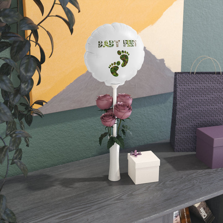 6” "Baby Feet" Baby Shower Balloon Camo
