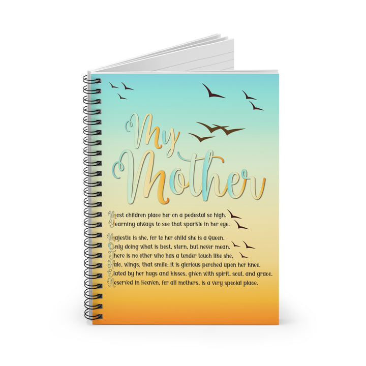 My Mother Acrostic Poem Spiral Notebook - Birds