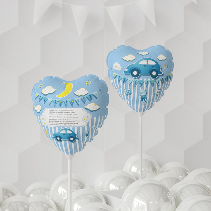 It's a Boy 11" Acrostic Poem Balloon  -  Stripes-Car No Personalization