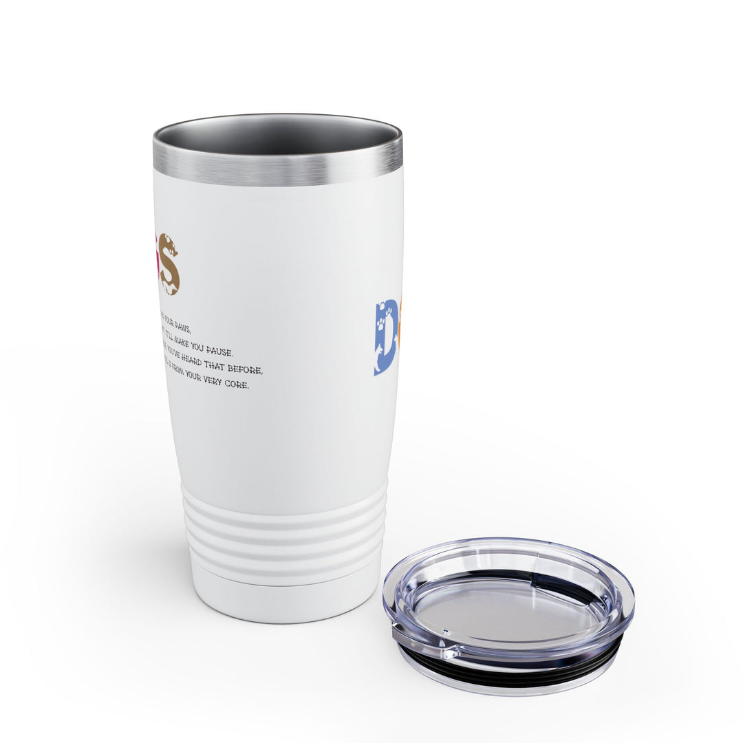 NEED WHITE TEXT Dogs Acrostic Poem Ringneck Tumbler - 20oz