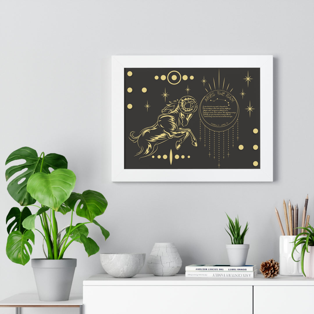 Written in the Stars Framed Horizontal Acrostic Poem Print - Aries
