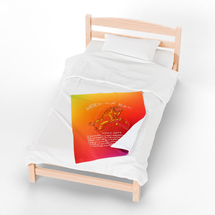 Aries Acrostic Poem Velveteen Plush Blanket - Colored