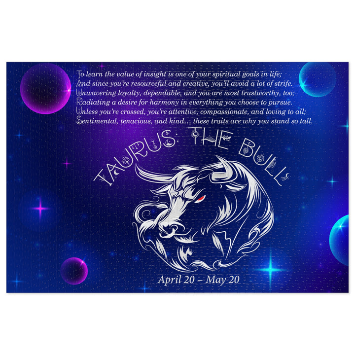 Taurus  Acrostic Poem Puzzle - Tin Box