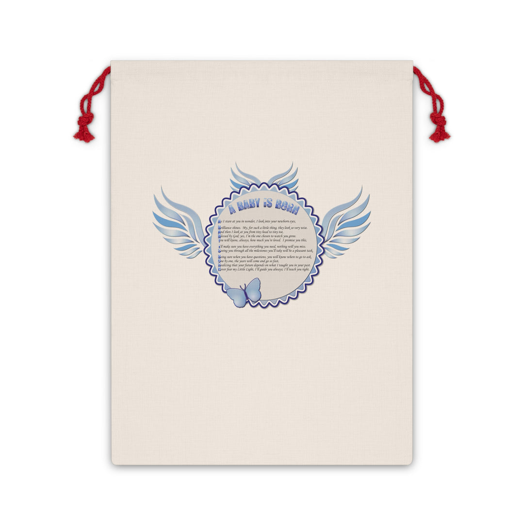 A Baby is Born Acrostic Poem Gift Bag - Blue