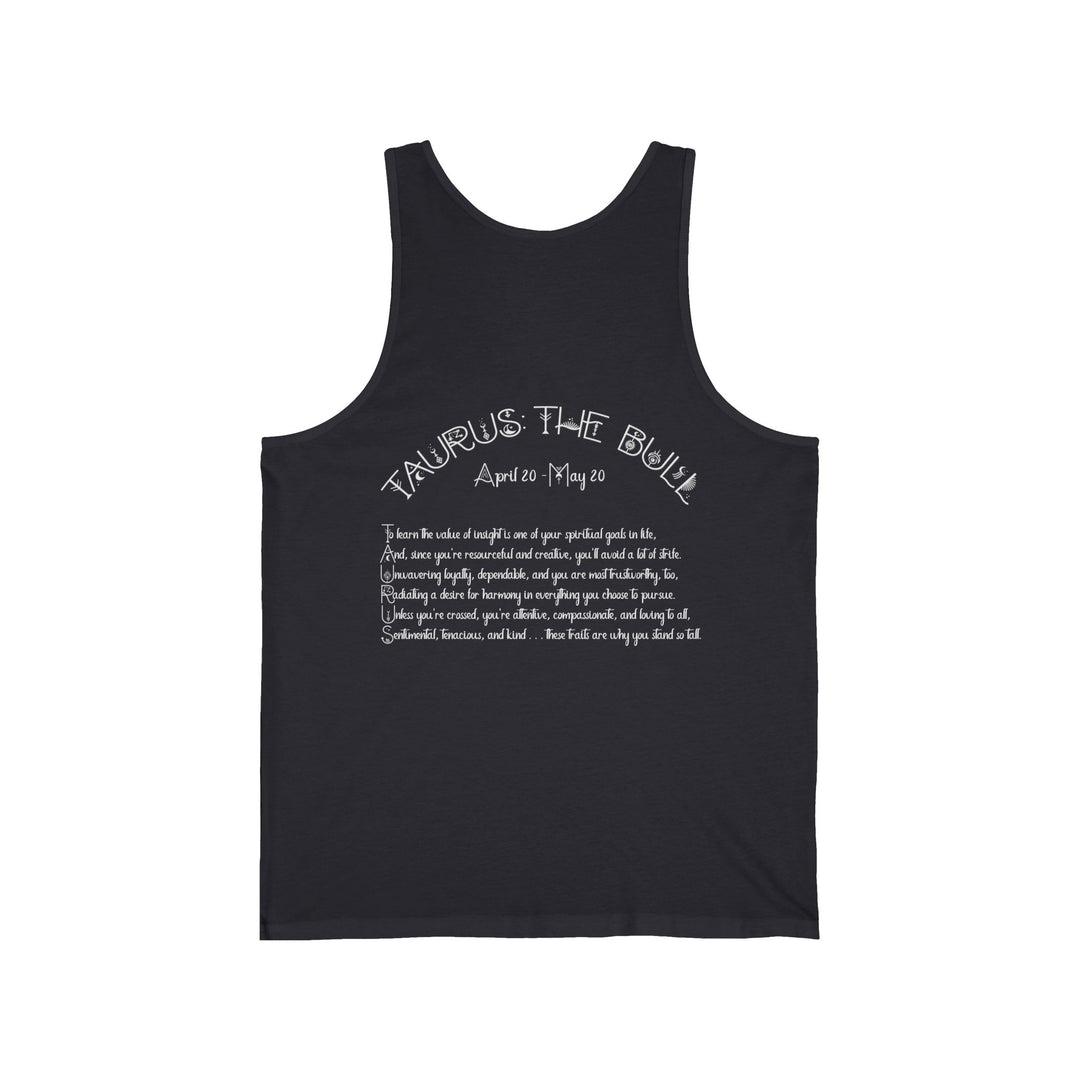 “Taurus” Unisex Acrostic Poem Jersey Tank