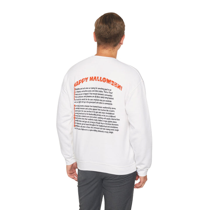 Happy Halloween Acrostic Poem Sweatshirt - "Rock On" Hand and Zombies