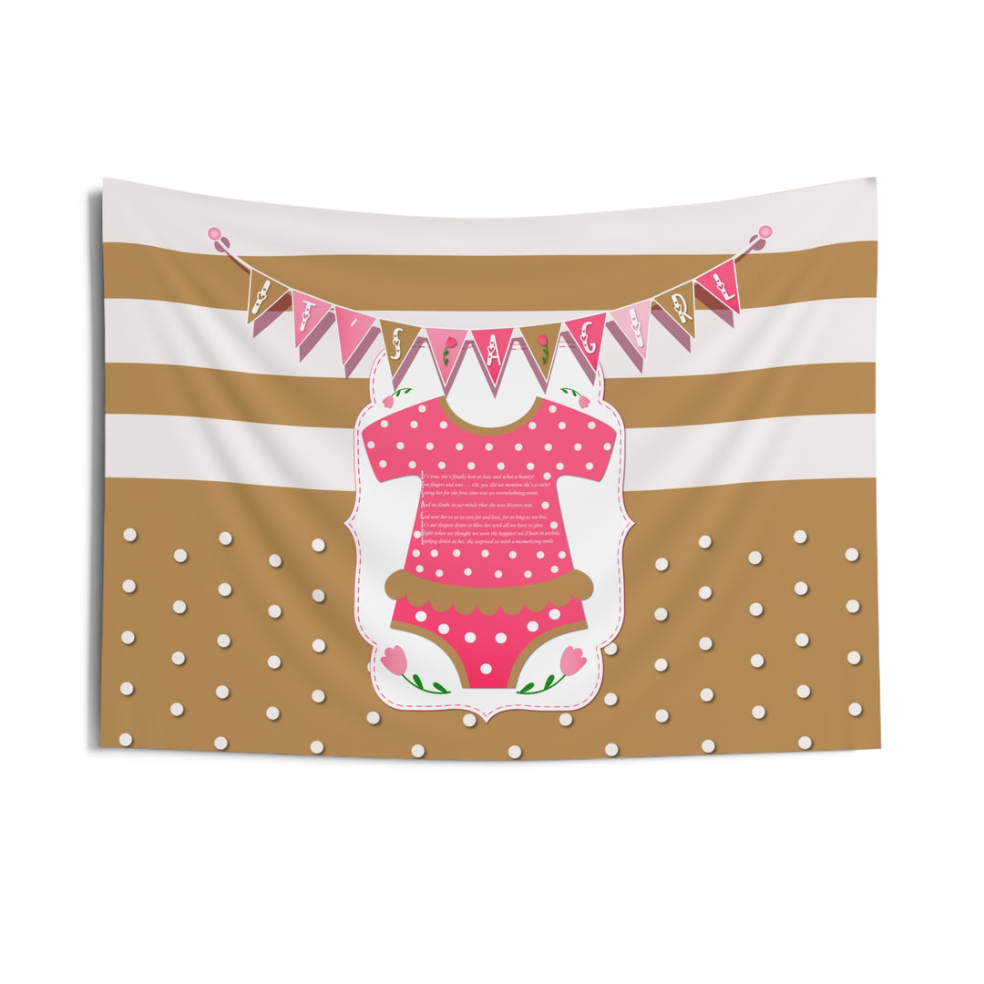 "It's a Girl" Acrostic Poem Baby Shower Backdrop-Baby Bodysuit - No Personalization