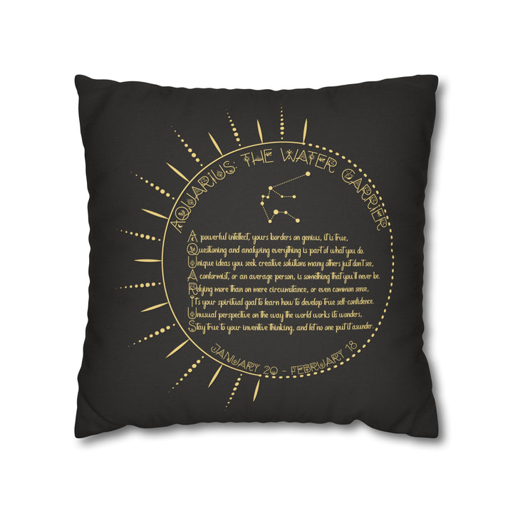 Aquarius Acrostic Poem Pillow Cover