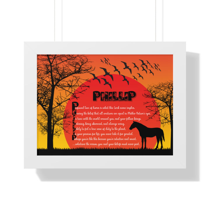 Namesakes Framed Acrostic Poem Print - Horse