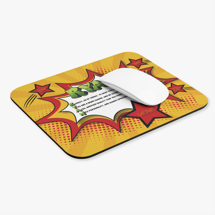 Namesakes Mouse Pad - Comic Style - Red and Yellow