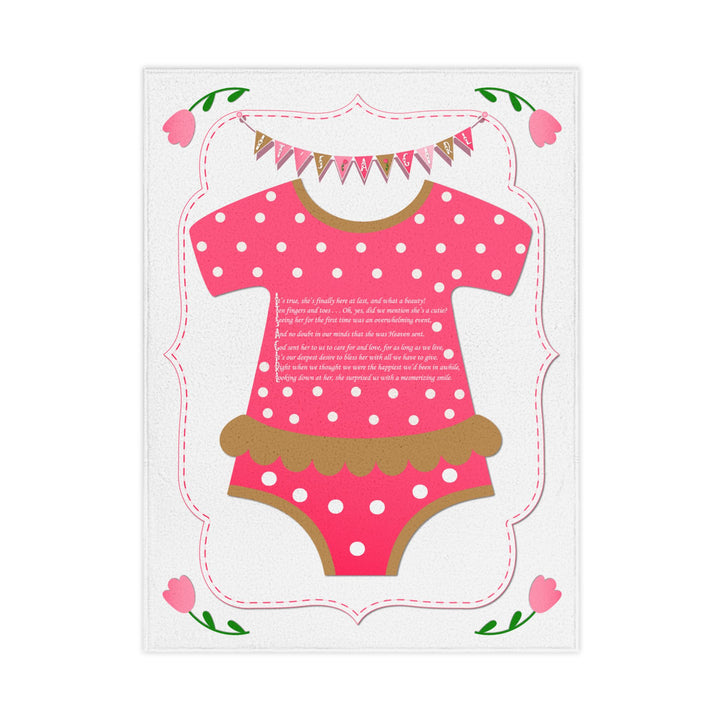 It's a Girl Acrostic Poem Blanket - Baby Body Suit - Polka Dots - No Personalization