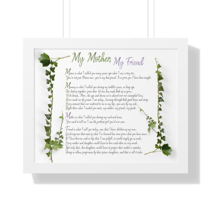 It's Just a Phrase "My Mother, My Friend" Framed Acrostic Poem Print