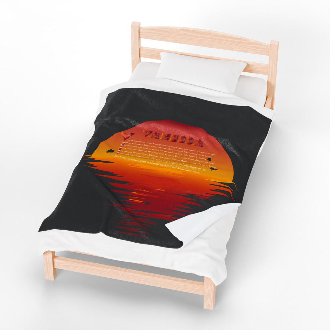 Namesakes  Acrostic Poem on Velveteen Plush Blanket - Sunset Reflection