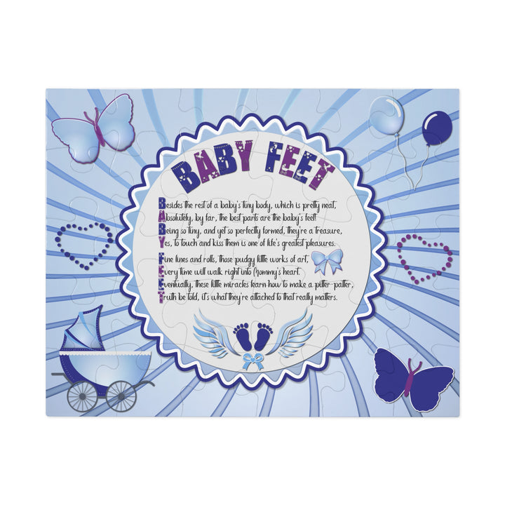 Baby Steps Acrostic Poem Jigsaw Puzzle - "Baby feet" - Blue