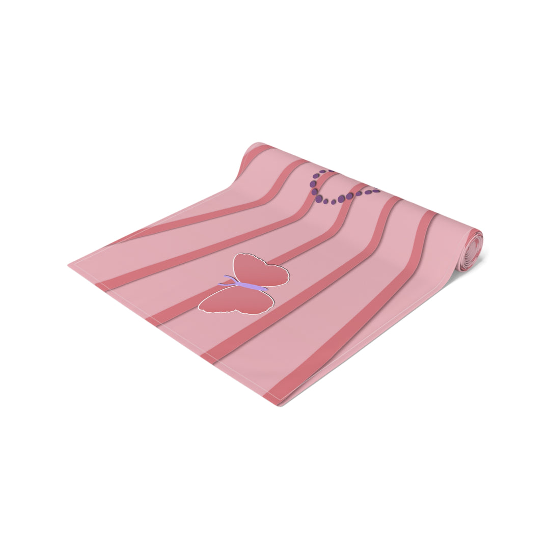 Baby Feet Acrostic Poem Table Runner - Pink-Wings