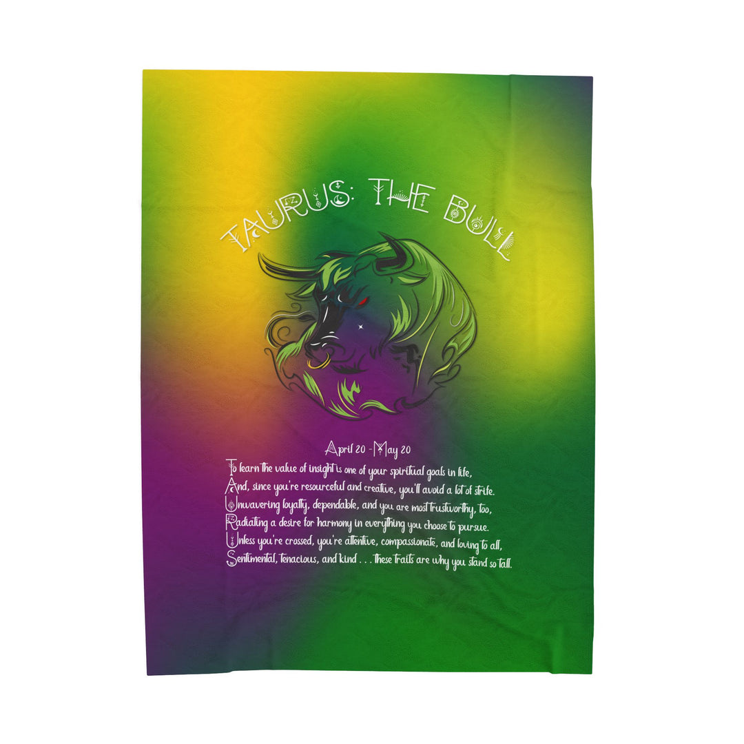 Taurus Acrostic Poem Velveteen Plush Blanket - Colored
