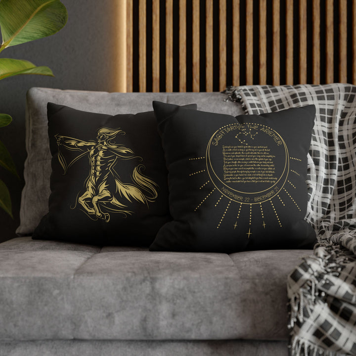 Sagittarius Acrostic Poem Pillow Cover