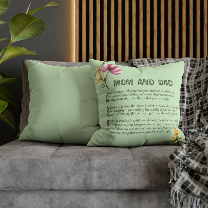 It's Just a Phrase "Mom and Dad" Acrostic Poem Pillow Case/Cover