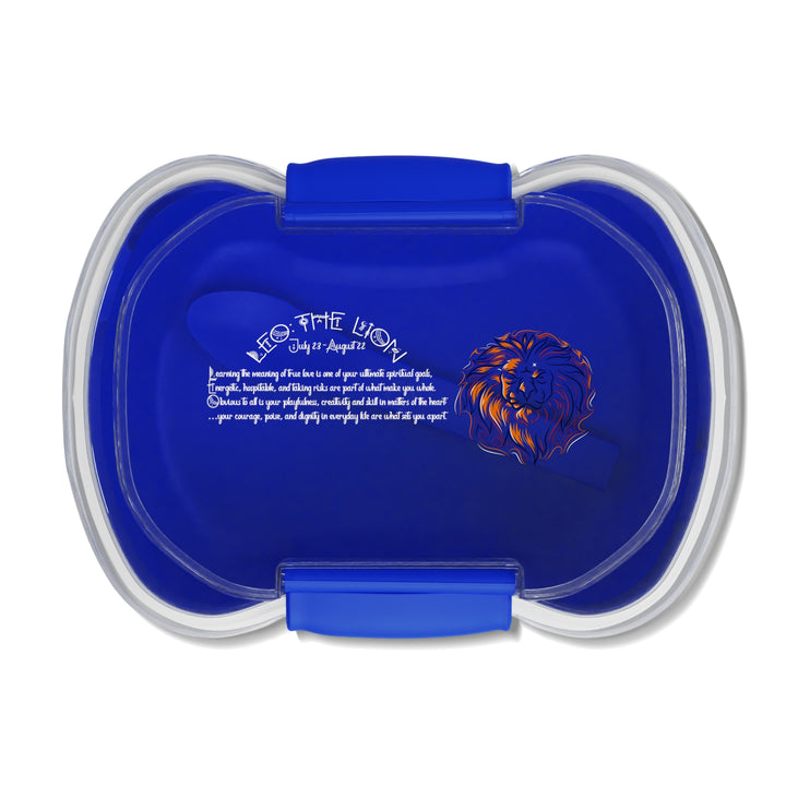 Leo Acrostic Poem Bento Lunch Box - Blue