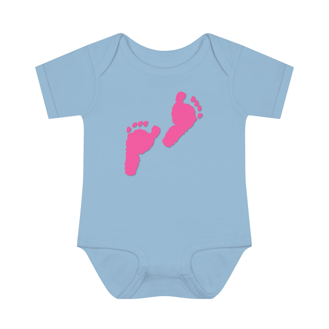 Baby Steps "Baby Feet" Acrostic Poem Bodysuit - Pink Footprints