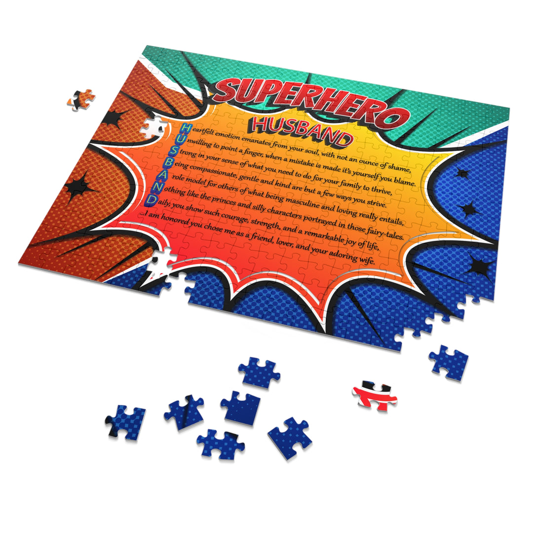 Husband Acrostic Poem Puzzle - Comic Style- Tin Box