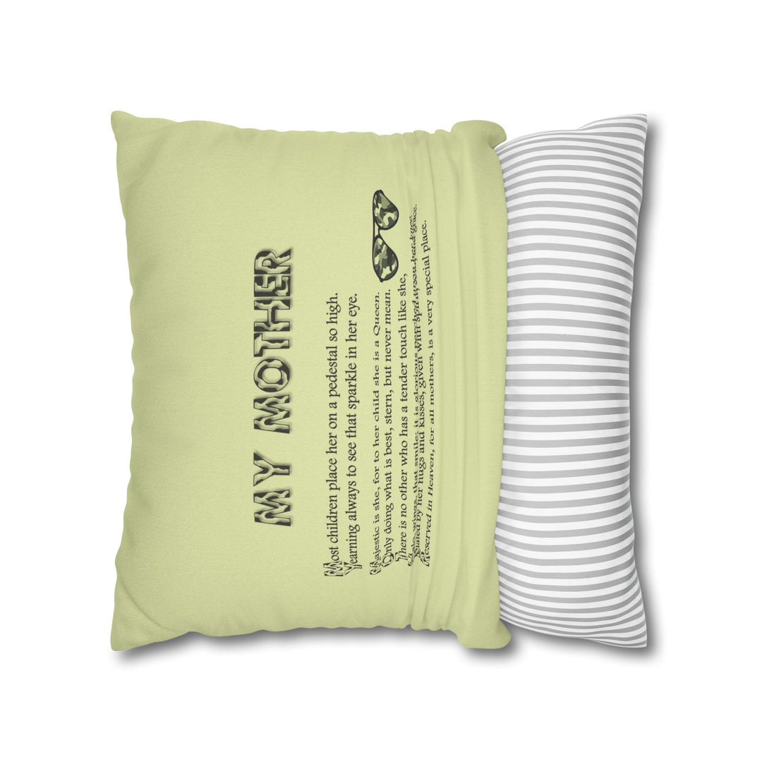 My Mother Acrostic Poem Pillow Cover -  Camo Design