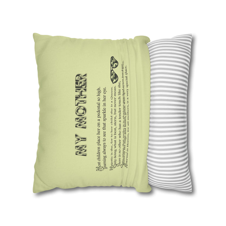 My Mother Acrostic Poem Pillow Cover -  Camo Design