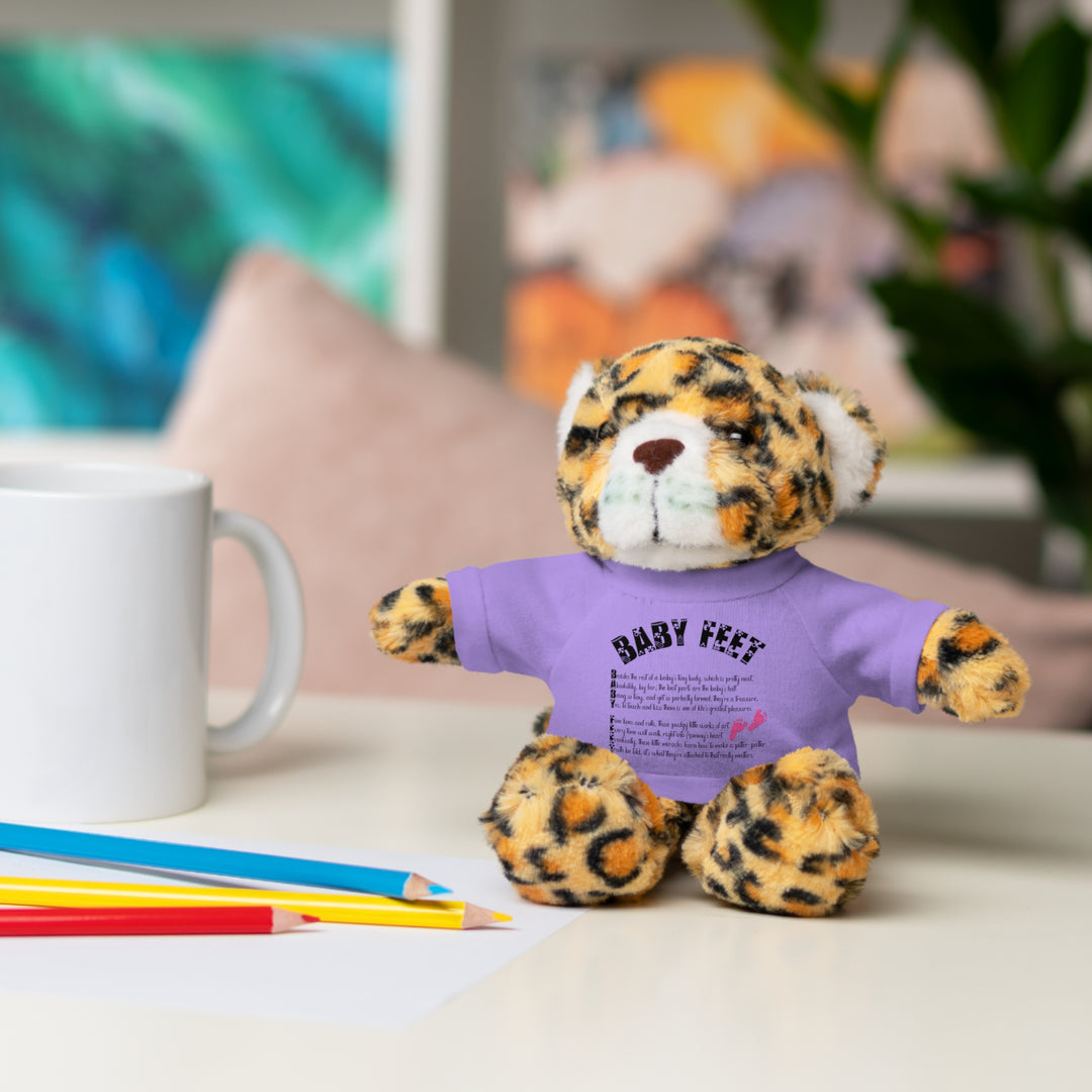 Baby Feet Acrostic Poem Stuffed Animal Collection with T-Shirt - Pink Footprints