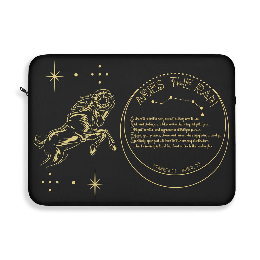 Aries Acrostic Poem Laptop Sleeve