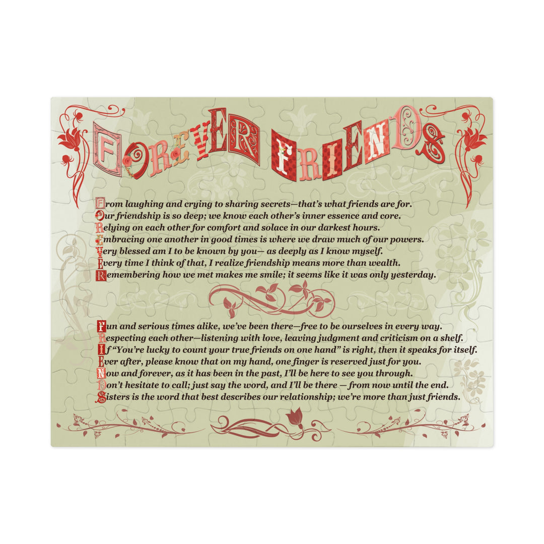 Forever Friends Acrostic Poem Puzzle  - Whimisical - Tin Box