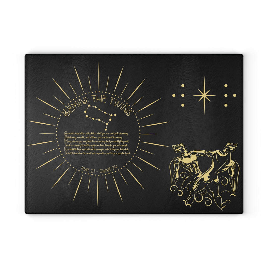 Gemini Acrostic Poem Glass Cutting Board