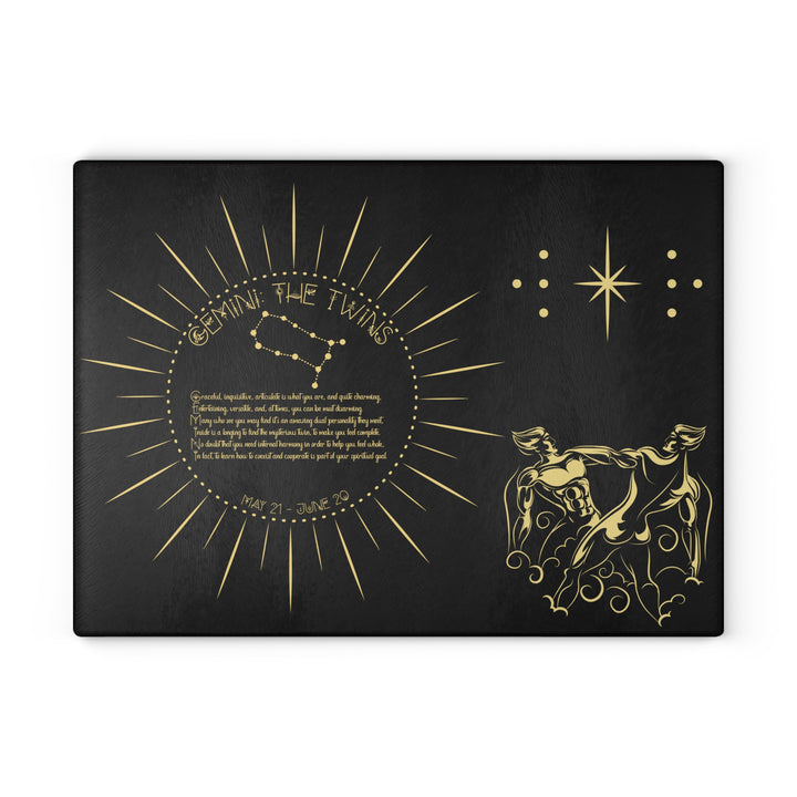 Gemini Acrostic Poem Glass Cutting Board