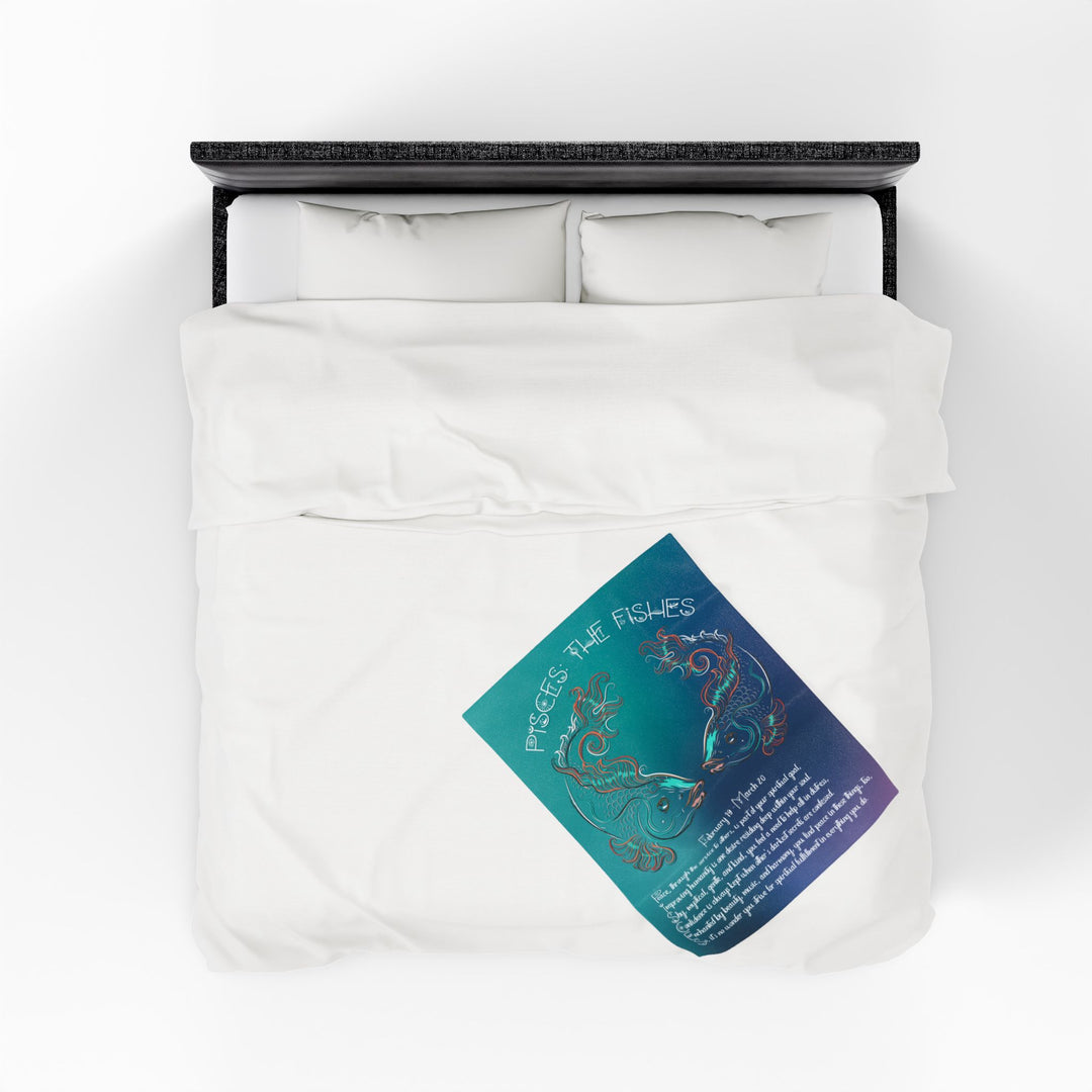 Pisces Acrostic Poem Velveteen Plush Blanket