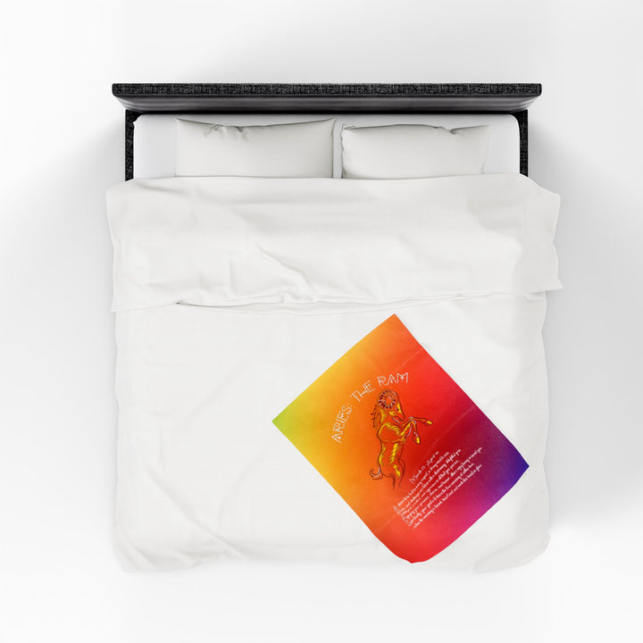 Aries Acrostic Poem Velveteen Plush Blanket - Colored