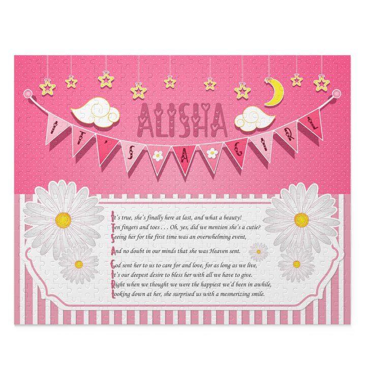 It's a Girl Acrostic Poem Puzzle - Stripes and Polka Dot Design - Personalized