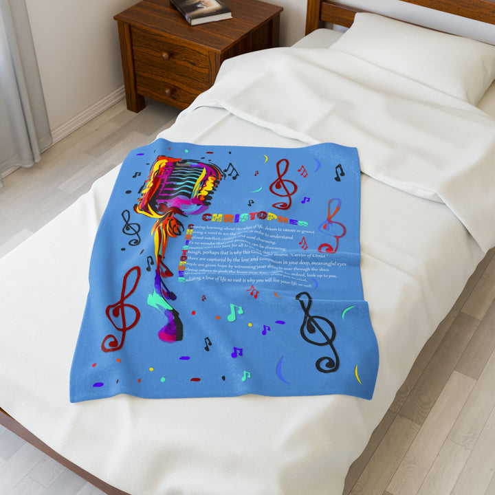 Namesakes Acrostic Poem on Velveteen Plush Blanket